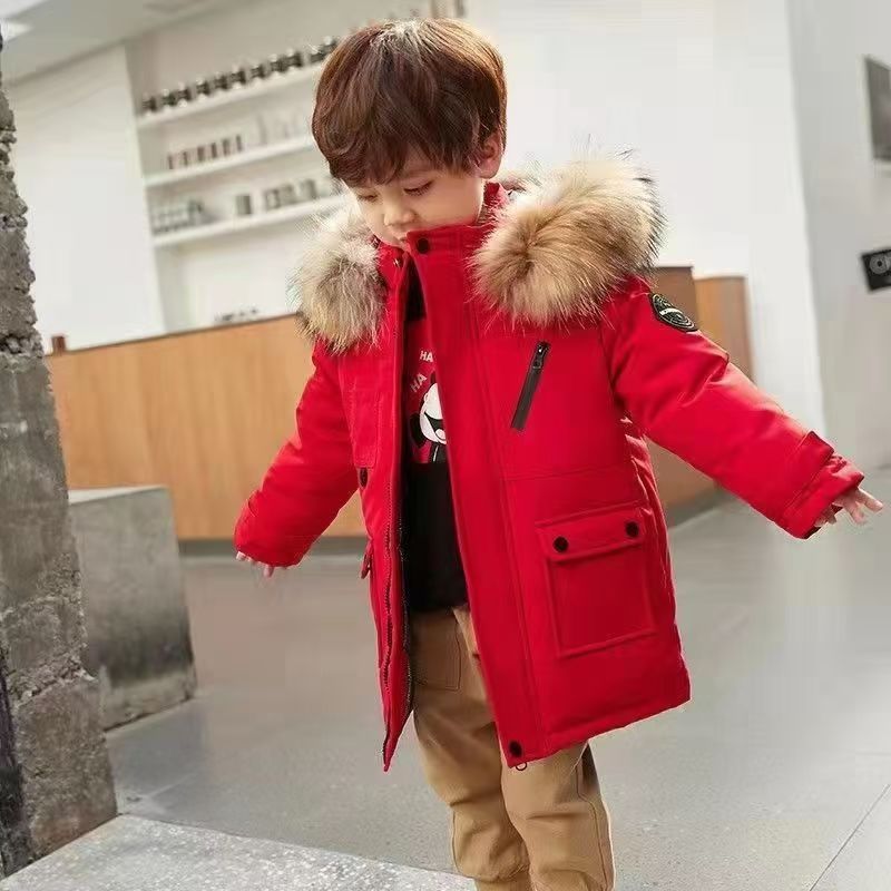 Mother & Kids Down Cotton Sports Jacket Thick Coat Winter Puffer Jacket With Hood – Thickened Polyester Cotton Coat For Boys & Girls (120-160cm)_voghion.com