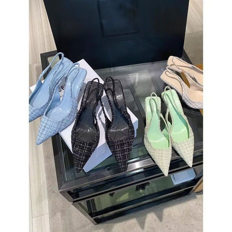 High-end Xiaoxiangfeng high heels stiletto pointed sandals women's new rear empty high-heeled sandals single shoes_voghion.com