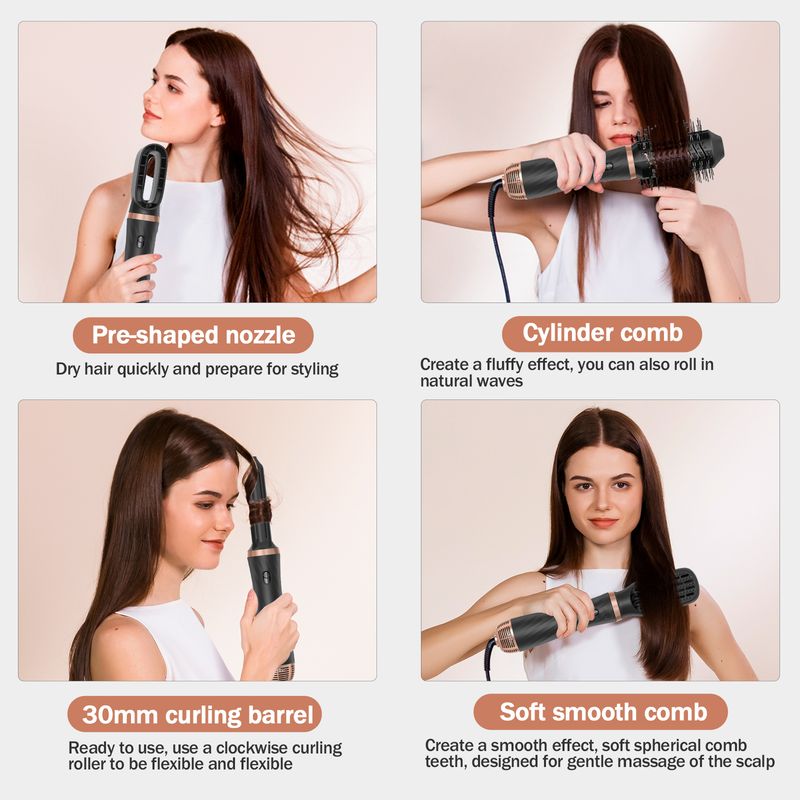6 in 1 asciugacapelli pettine caldo set professionale ferro arricciacapelli strumento per lo styling arricciacapelli e lisciante spazzola riscaldante_voghion.com
