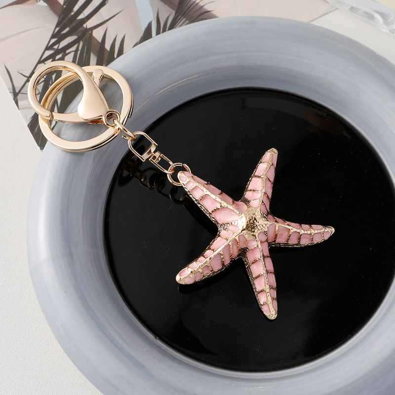 Creative Starfish Shell Metal Keychain Ocean Series Key Chain Car Bag Pendant Small Gift_voghion.com