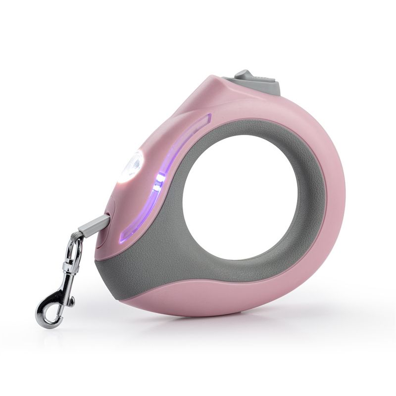 Rechte ronde hondenriem met handring, 3 meter lang, handsfree_voghion.com