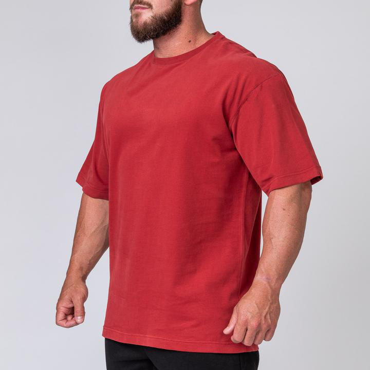 Muscle Fitness Brother Men's Summer Sports Running Loose Smooth Plate Solid Oversize Short sleeveless T-shirt_voghion.com