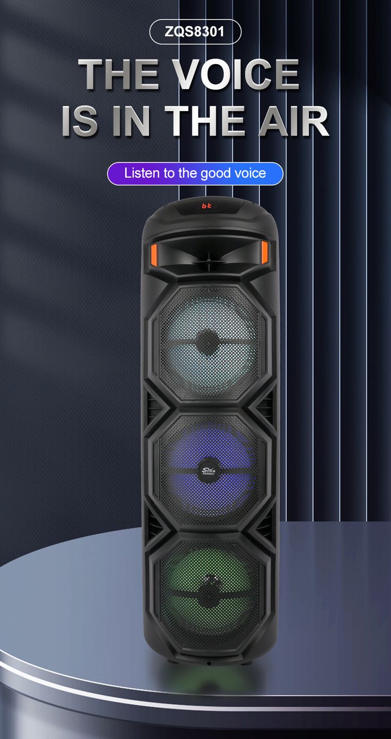 Microfono audio Square Dance ZQS8301 inserito nel subwoofer K Song Bluetooth, grande altoparlante con radio_voghion.com