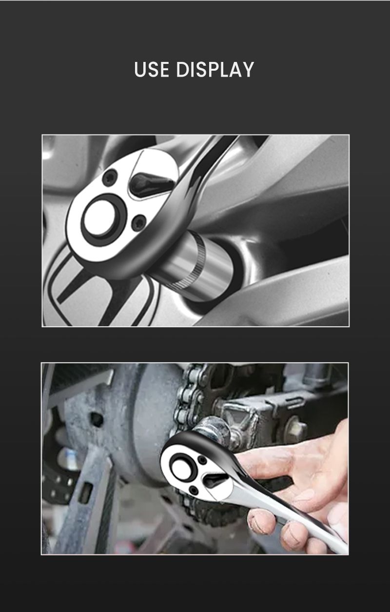 Socket Wrench, 12 Piece Set of Multifunctional Tools, Ratchet Quick Maintenance Car Set, Ratchet Quick Wrench Combination_voghion.com