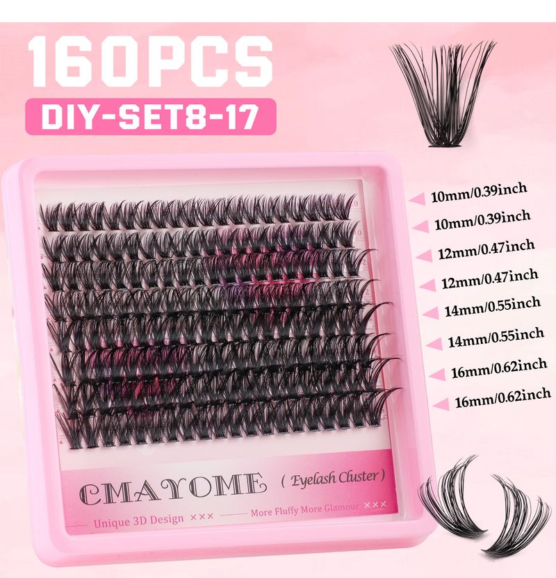 Diy Segmented Single Cluster 160 Clusters Of False Eyelashes 10 16mm Eyelashes Dd Curvature_voghion.com