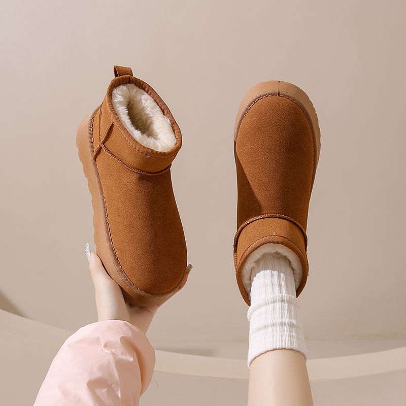 Snow Boots Women 2024 Winter New Women's Shoes Short Tube Warm Cotton Shoes Plus Velvet Thick Shoes Women's Boots_voghion.com
