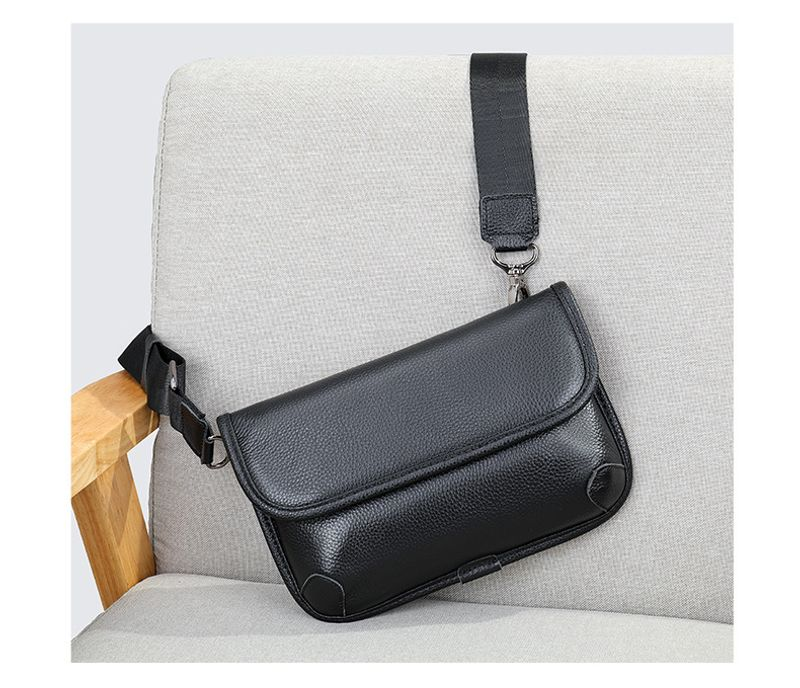 echtem Leder, coole Herrentasche, trendige One-Shoulder-Tigerkopftasche, Umhängetasche aus Rindsleder_voghion.com