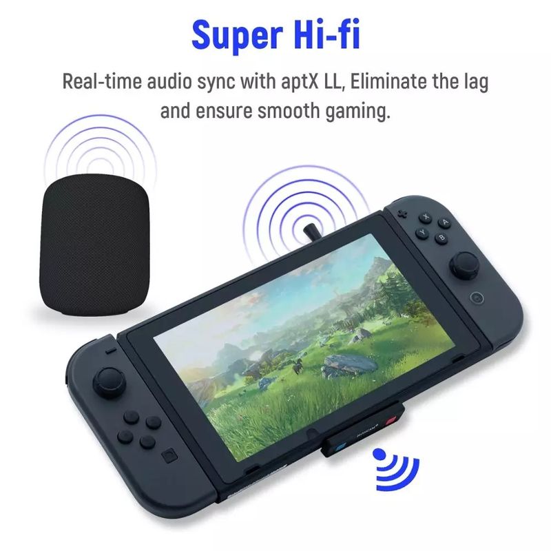 Ultradunne draadloze audiozender/audioadapterconverter voor Nintendo Switch/Lite/PS4/PS5/PC (HC-A3518)_voghion.com