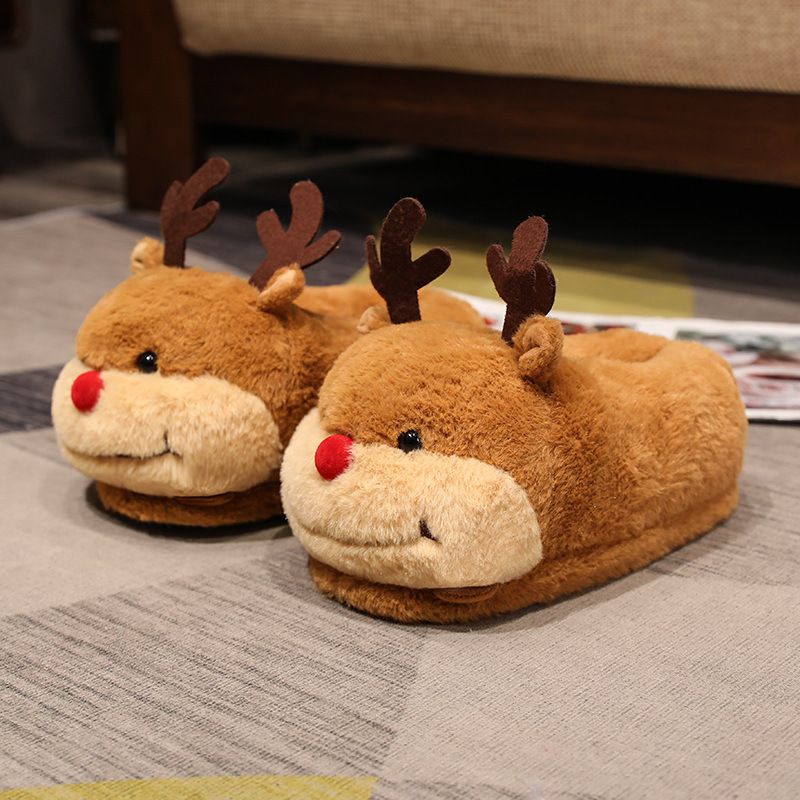Pantofole da casa di alta qualità per coppia, da interno, in peluche, a forma di cane, per autunno e inverno_voghion.com