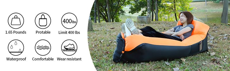 Iatable Lounger Air Sofa Hammock Portable Waterproonti-Air Leaking Pouch Couch with Pillow for Indoor Outdoor Camping_voghion.com