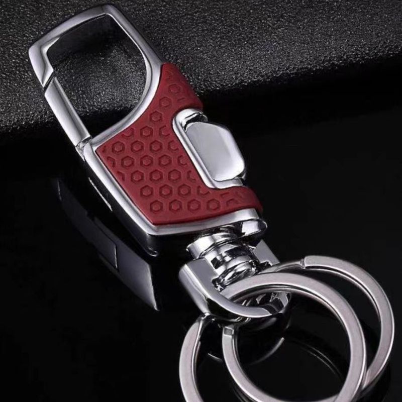 High End Metal Keychain Car Can Be Opened With Just One Press.Creative Men's Anti Loss Waist Hanging Leather Keyring Keychain_voghion.com