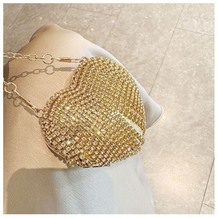 Neue Promi-Mini-Herzform Mode Diamant Perle Mini Geldbörse Abendtasche Kette Tasche_voghion.com