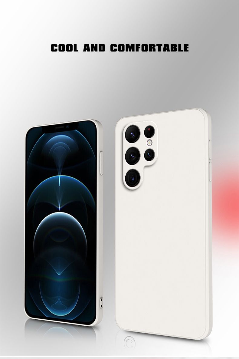 Custodia in silicone liquido quadrato per Galaxy S23 Ultra S22 Plus S21 FE S20 Note 20 10 Custodia protettiva in tessuto morbido per telefono_voghion.com