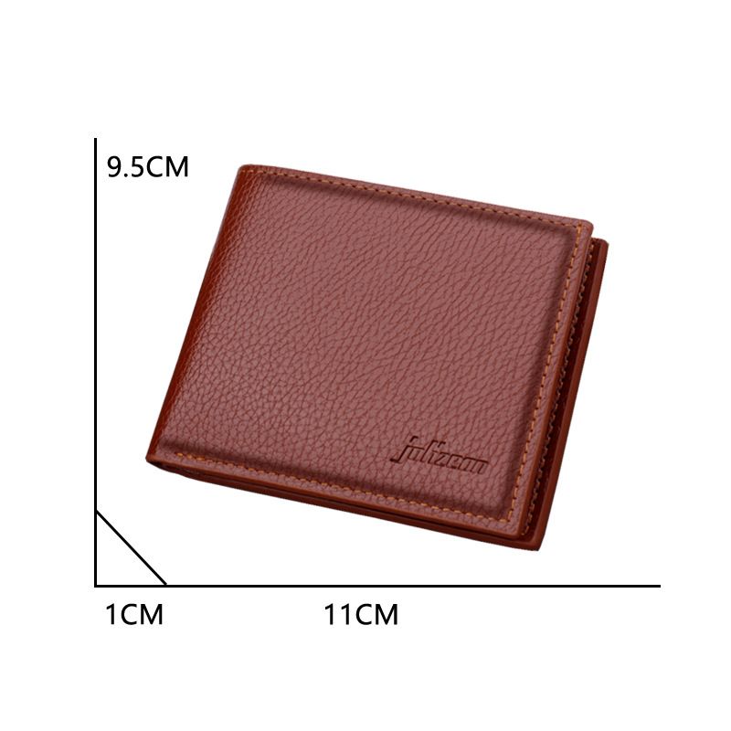 Men's short wallet with zipper, horizontal wallet can hold driver's license, men's leather wallet, PU leather men's card bag, business wallet_voghion.com