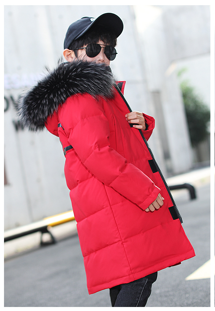 Roupas infantis jaqueta para meninos engrossada crianças médias e grandes novas crianças estilo médio e longo inverno jaqueta estilo meninos atacado_voghion.com