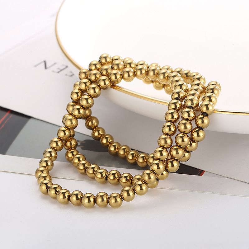 Gioielli da uomo e da donna, bellissimi braccialetti elastici con perline rotonde, bracciale fai da te alla moda e reattivo._voghion.com