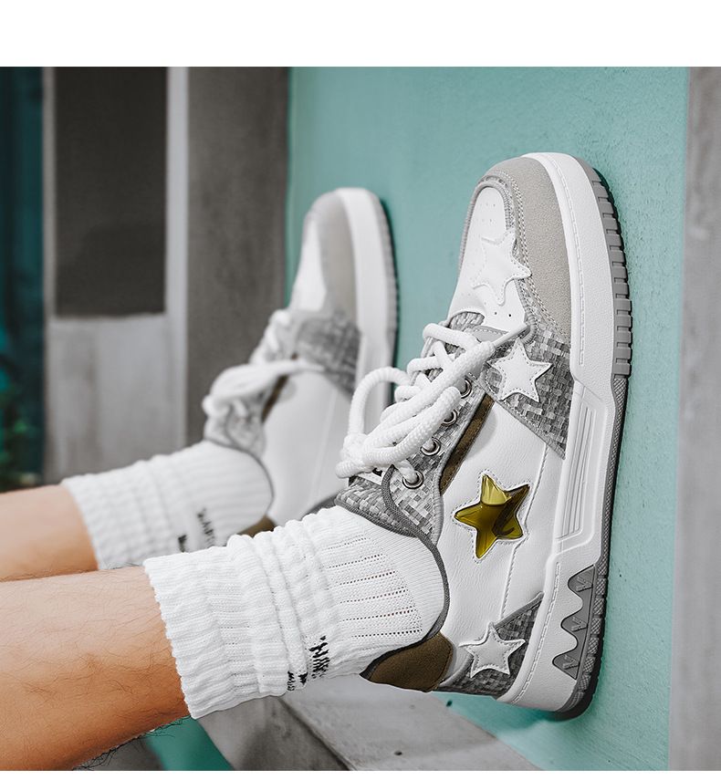 Atmungsaktives, vielseitiges Low-Top für Herren im Sommer in Weiß für Schüler der Mittelstufe, trendige Nischenmarke, High-End-Casual-Board_voghion.com