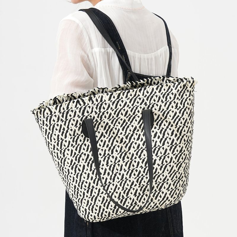 Neu Urlaub Stroh Handwoven Frauen Strand Große Kapazität Tote Korb_voghion.com