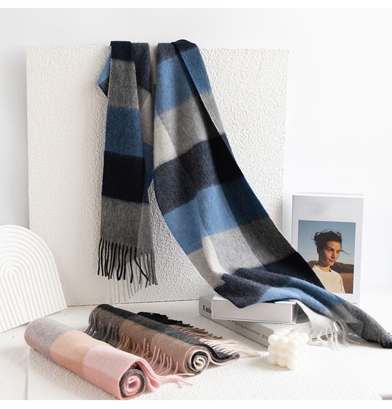 Sciarpa scozzese spessa autunno inverno 100% lana Atmosphere da donna versatile, calda e confortevole_voghion.com