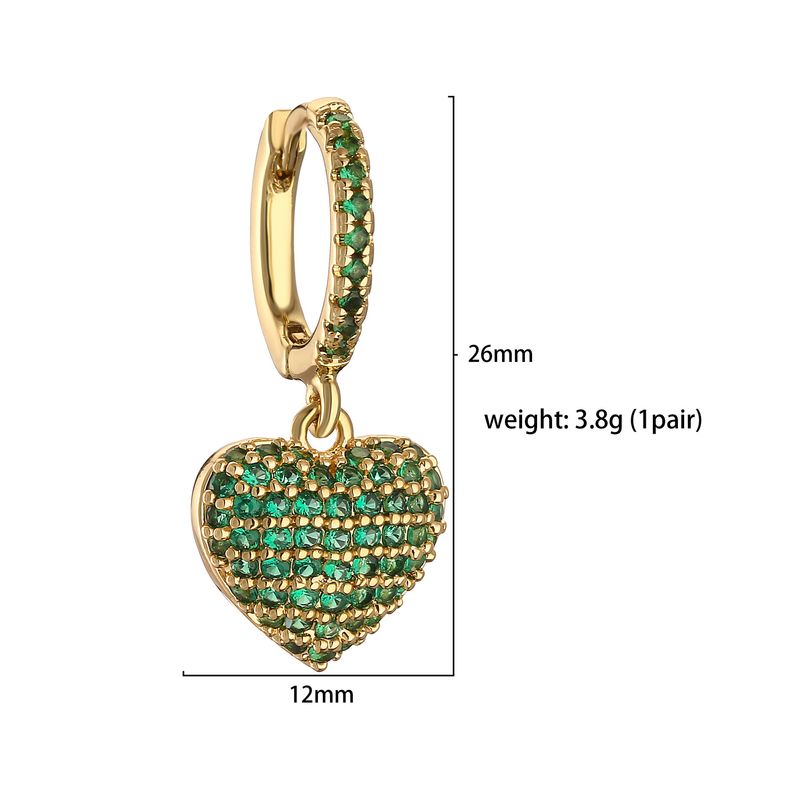 Pendientes de botón en forma de corazón para mujer con circonitas de colores, diseño lujoso y ligero de inspiración francesa, hipoalergénicos para orejas sensibles._voghion.com
