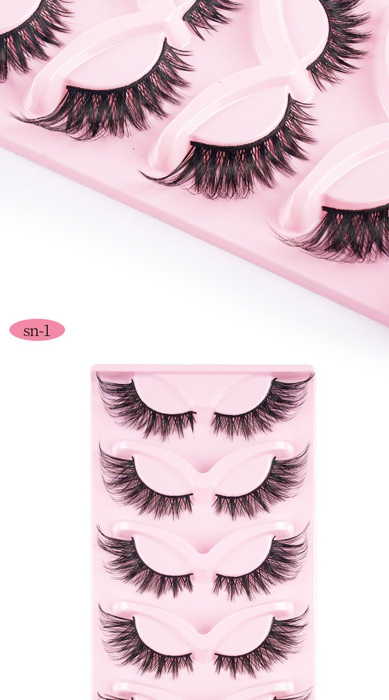 Thick Band False Eyelashes - Strong Hold For Monolids, Voluminous & Textured Look (Full Strip, Messy Wispy Style, Bold & Dramatic Effect)_voghion.com
