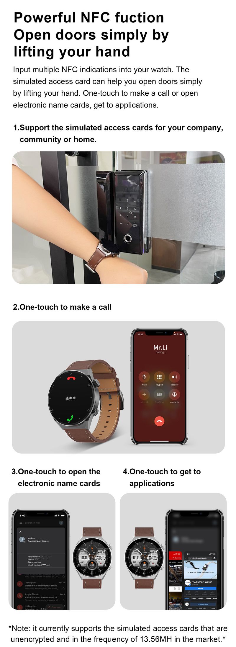 Erkekler İçin 1,45 İnç Akıllı Saat Ultra HD Tam Dokunmatik Ekran NFC Sağlık Spor Çağrı Saati_voghion.com