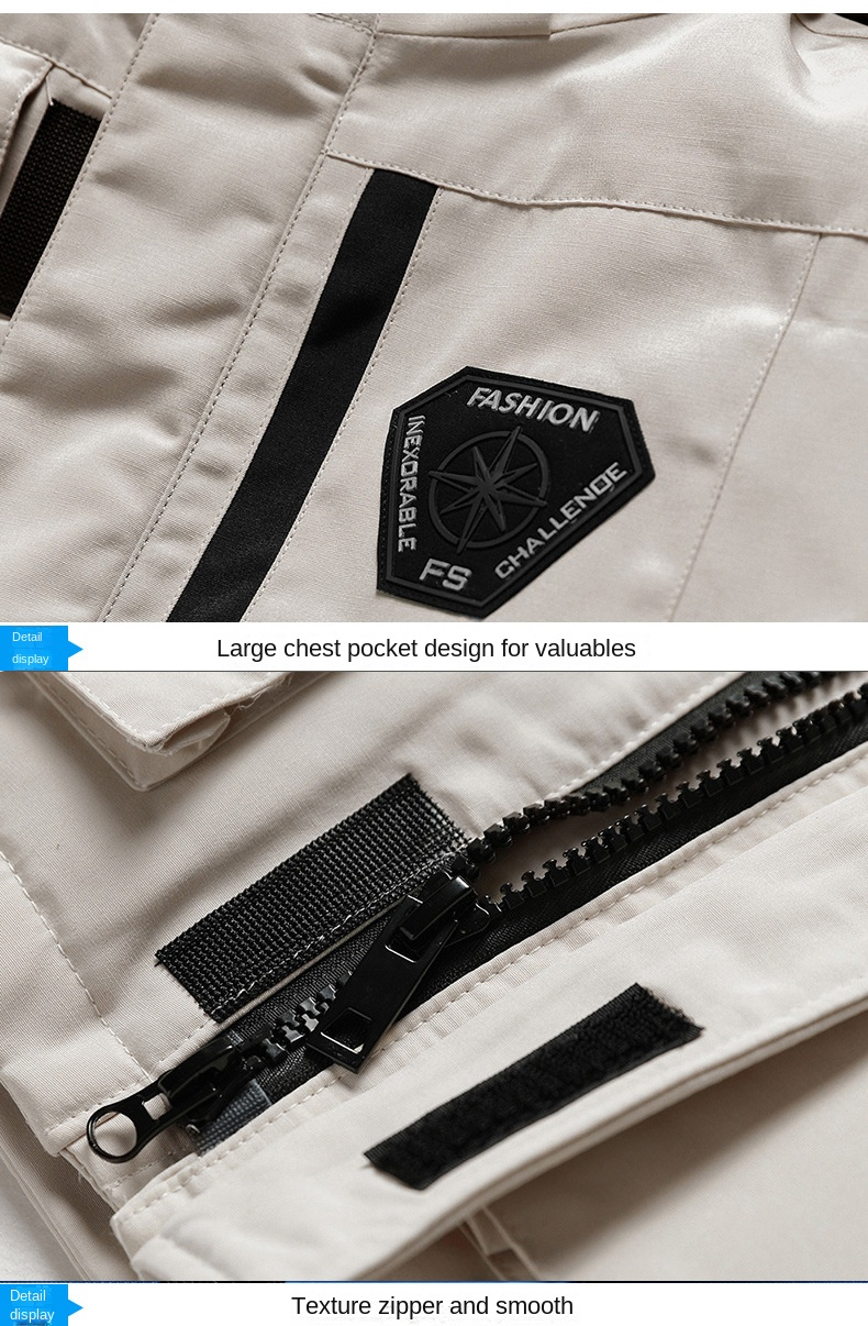 Trendy mode mænd og kvinder par vinter polstret og fortykket arbejdstøj lommer dunjakke frakke ægte vaskebjørn hår Parker burst modeller hot sale_voghion.com