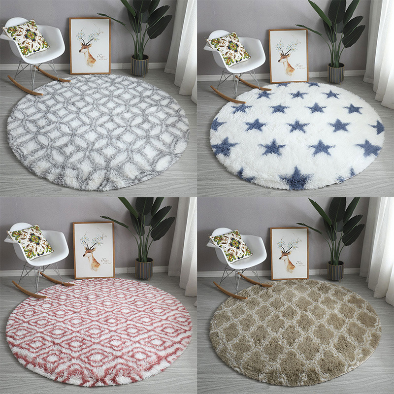 Nordischer Batik-Schlafzimmerteppich, Plüsch-Karo-Wohnzimmer-Bodenmatte, Sofa, Couchtisch, Erkerfenstermatte, Bettdecke aus roter Netzwolle aus Seide_voghion.com