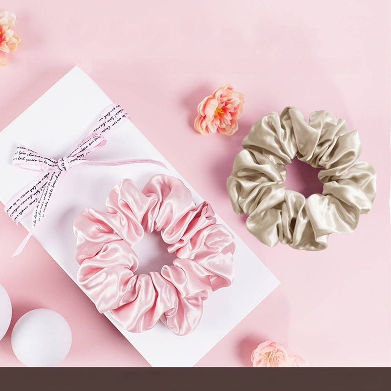 22 Momme 2.5cm Silk Scrunchie (Soft & Snag-Free Perfect For Hair Protection Minimalist & Boho Style Trendy Hair Accessory)_voghion.com
