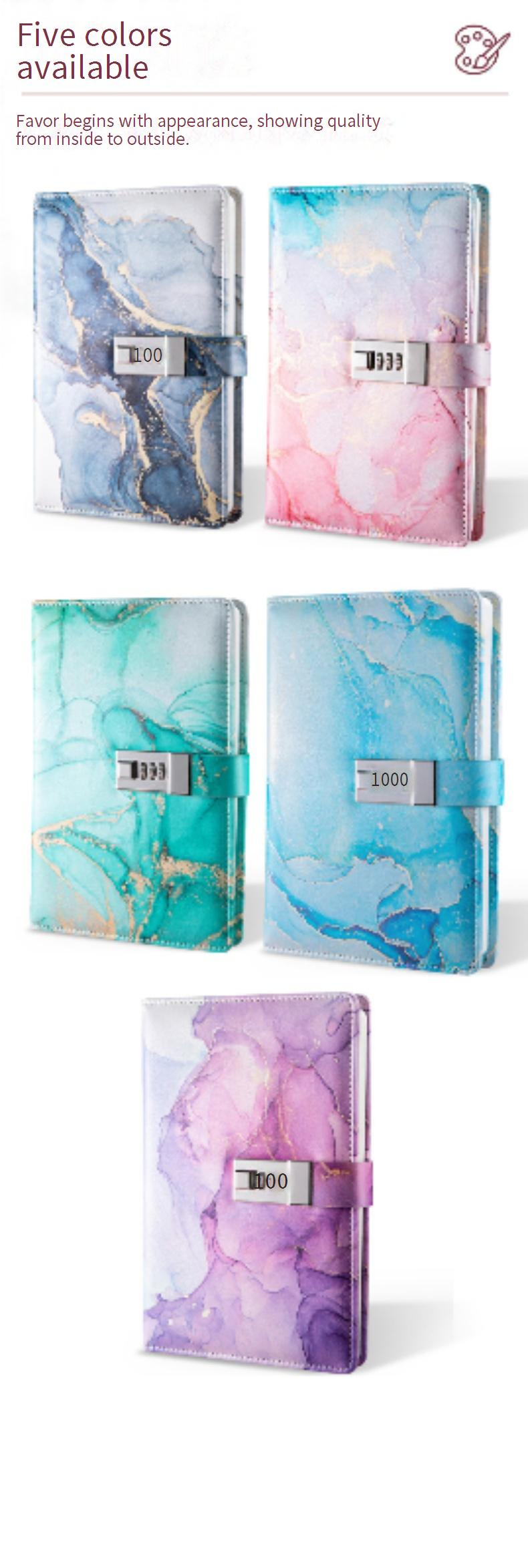 A5 Lockable Password Journal Notebook - PU Leather Cover, 90 Sheets 100g Woodfree Paper, Vintage Style Diary For Students & Creative Writing_voghion.com