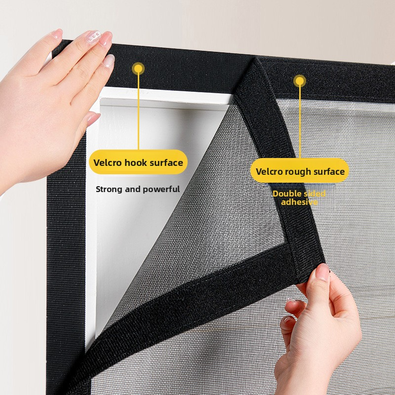 Magnetic Fiberglass Screen Door - No Drill Invisible Mesh Curtain With Full-Length Magnets, Modern Black/Grey/White/Brown_voghion.com