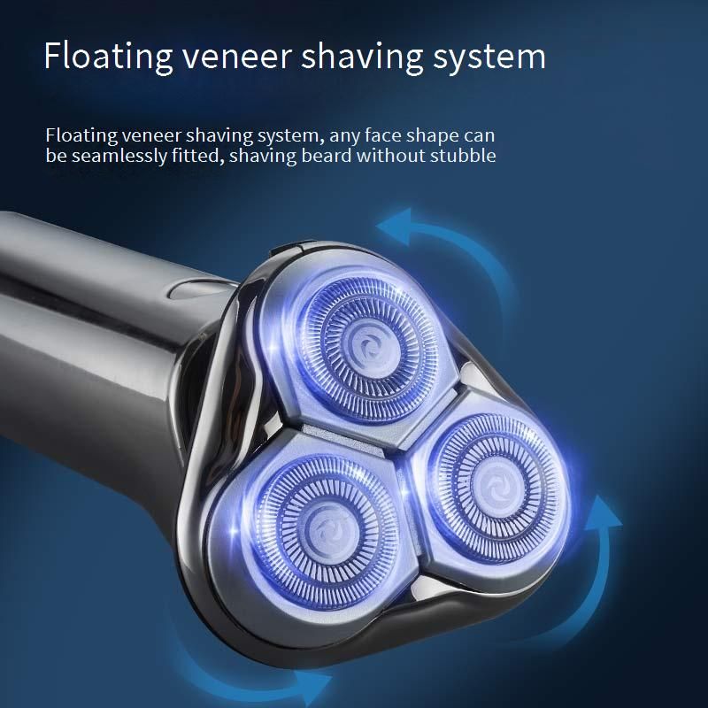 Multi-Grooming Electric Shaver For Men – 3D Floating Heads, 80-Min Runtime, USB Charging, Waterproof & All-in-One Kit (LED Display)_voghion.com