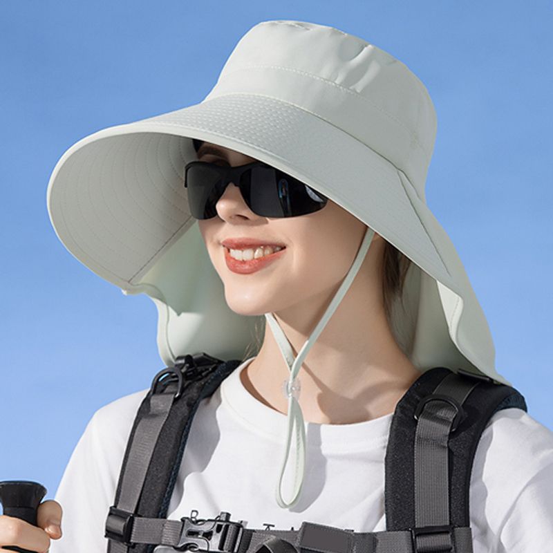 Vendita calda Scialle a tesa larga Cappello da pescatore europeo e americano alla moda, cappello estivo da esterno con foro per coda di cavallo_voghion.com