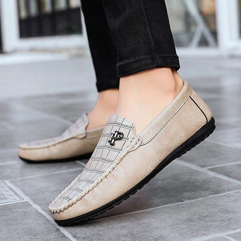 SHLIANG Herren Halbschuhe Lederschuhe für Herren Freizeitschuhe Mokassins Atmungsaktive Turnschuhe Herren Fahrschuhe Komfort Flats S070A_voghion.com