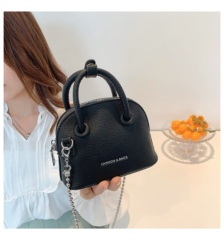 Small Chain Bag For Women 2023 New Fashion Litchi Pattern Mini Shell Bag For Women Fashion Bags Temperament Handheld Oblique_voghion.com