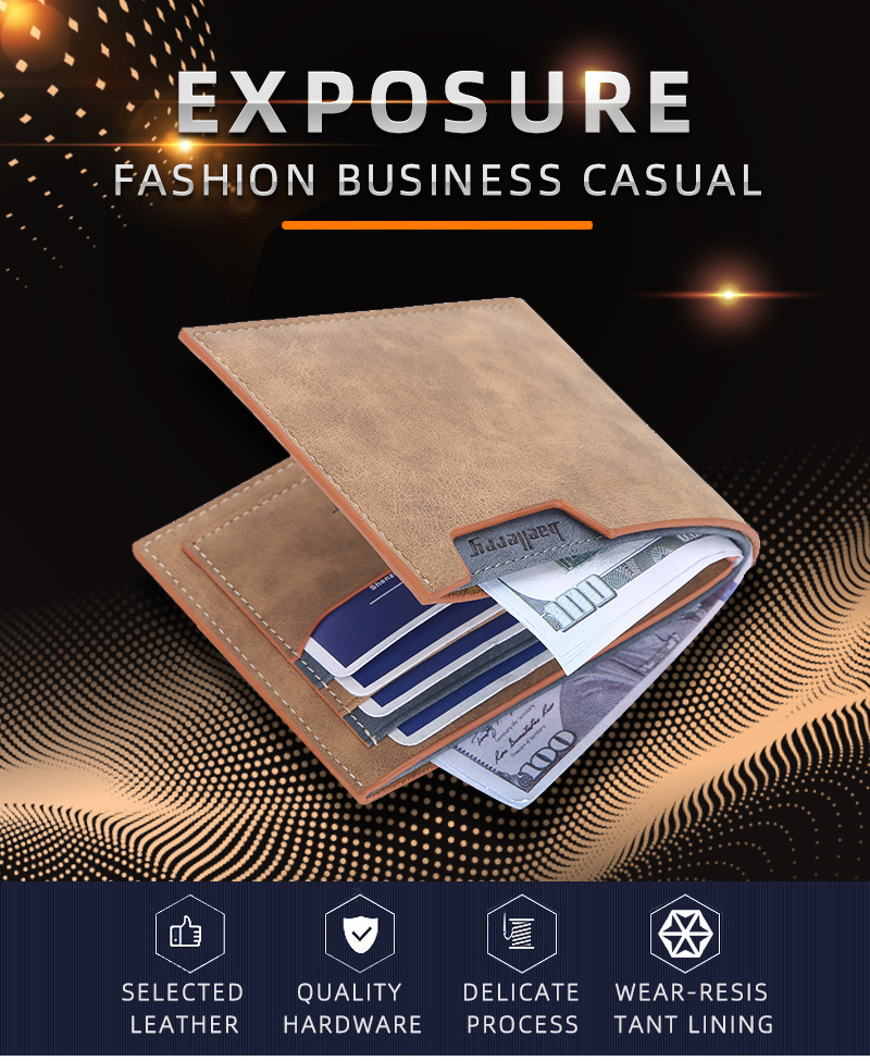 Baellerry Men Wallets Short Name Engraving Card Holder Classic Male Wallet Simple Photo Holder Name Engraved Brand Men_voghion.com