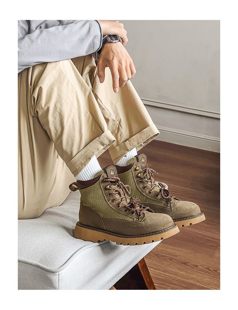 Women's Shoes Casual Short Boots Hiking British Style Fashionable Mid Cut Short Boots Round Toe Thick Bottom Classic Martin Boots Autumn And Winter_voghion.com