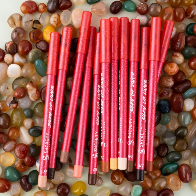 Lip Liner 12 Color Matte Lipstick Lip Liner Set Nude Color Lasting Non Fading Third Generation_voghion.com