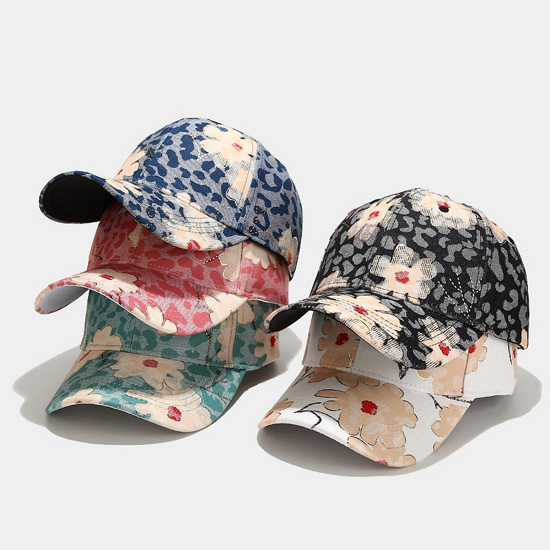 Plum Blossom Baseball Women's Elegant and Fashionable Printed Duck Tongue Hat_voghion.com