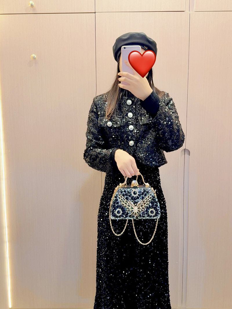 Nuovo set di borsette in cristallo con diamanti pieni, abito alla moda, banchetto da sera, borsa a tracolla diagonale con spalla singola_voghion.com