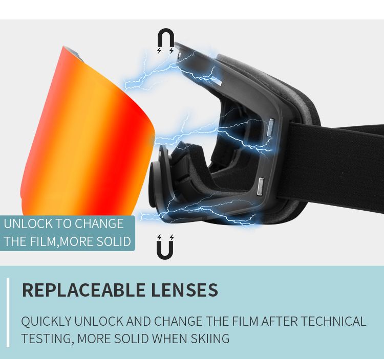 2024 Magnetic Glasses Double layer Goggles UV Ski Windshield Anti Fog Mountaineering Eye_voghion.com