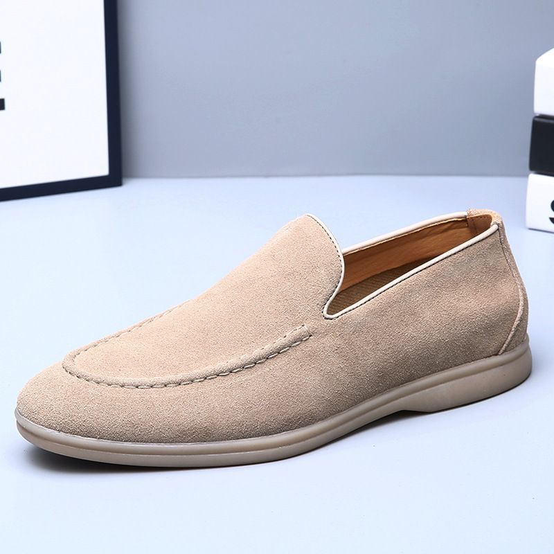 TerraStride Büyük Beden İngiliz Tarzı Slip-On Loafer'lar Erkek Kore İş Günlük Yumuşak Tabanlı Tembel Ayakkabılar_voghion.com
