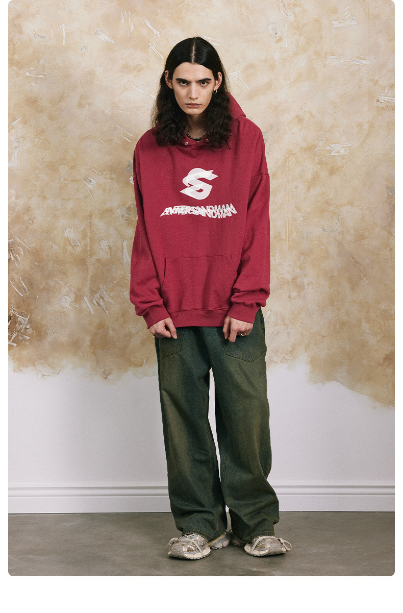 Abbigliamento da uomo 2024 nuova felpa con cappuccio originale con stampa semplice felpa oversize pesante in stile americano da 420 g_voghion.com