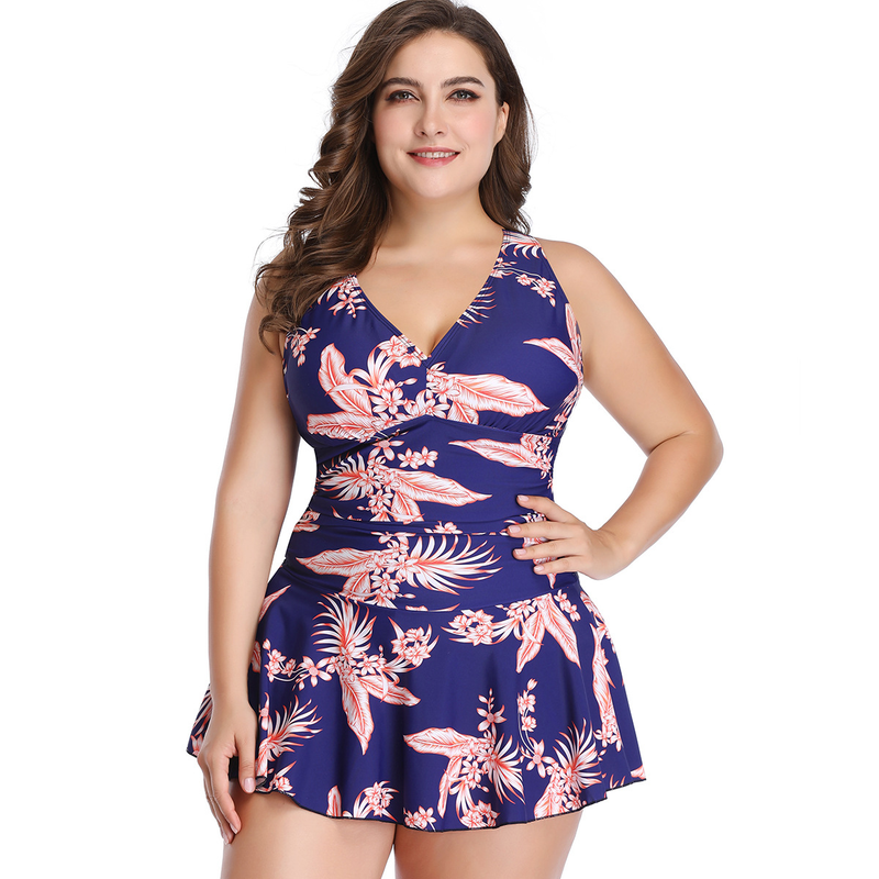 Plus Size Swimwear For Women - High Waisted Bikini Set With Floral Print, Quick Dry & Stretchy Fabric, Full Coverage Swim Suit For Beach & Pool_voghion.com