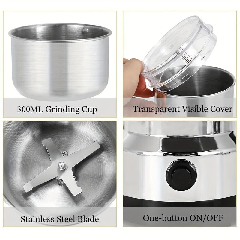Electric Coffee Bean Grinder Nut Seed Herb Grind Spice Crusher Blender_voghion.com