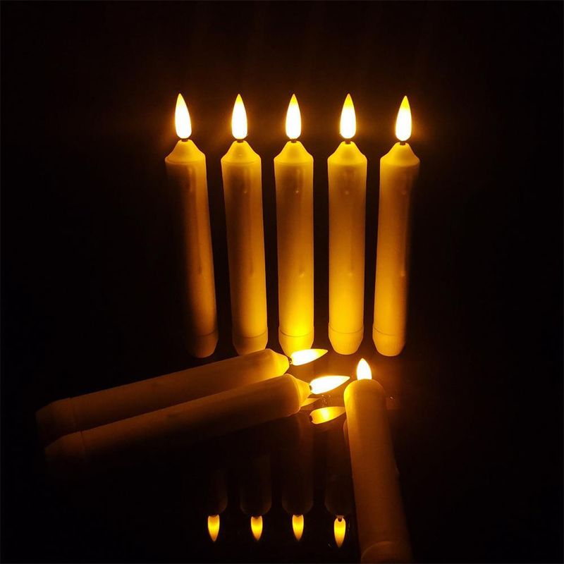 Factory direct led electronic candle lamp 3D Wick craft candle wedding arrangement proposal props electronic long wax_voghion.com
