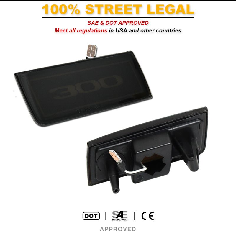 Per Chrer 300C 3D Optic 300 LED Gruppo luci di posizione laterali Indicatori di direzione Luci di parcheggio 2005-2010_voghion.com