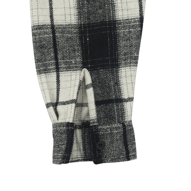 Camicia casual alla moda da uomo in stile americano, autunno inverno, con cappuccio, in flanella jacquard a quadri_voghion.com