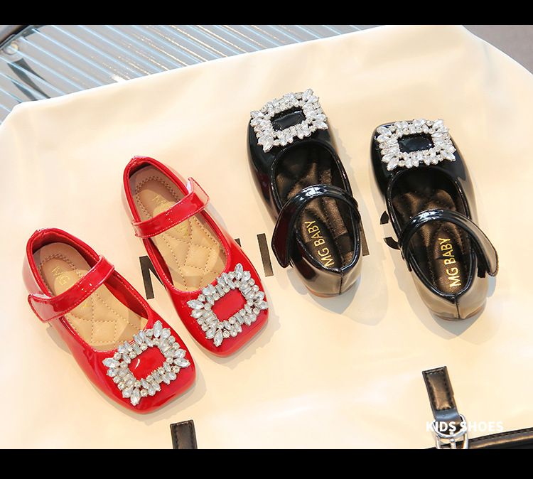 Kinderschuhe Mädchen Prinzessin Schuhe Frühling und Herbst weiche Sohlen rote Lederschuhe Strass Kinder Zehenschuhe für Kinder_voghion.com