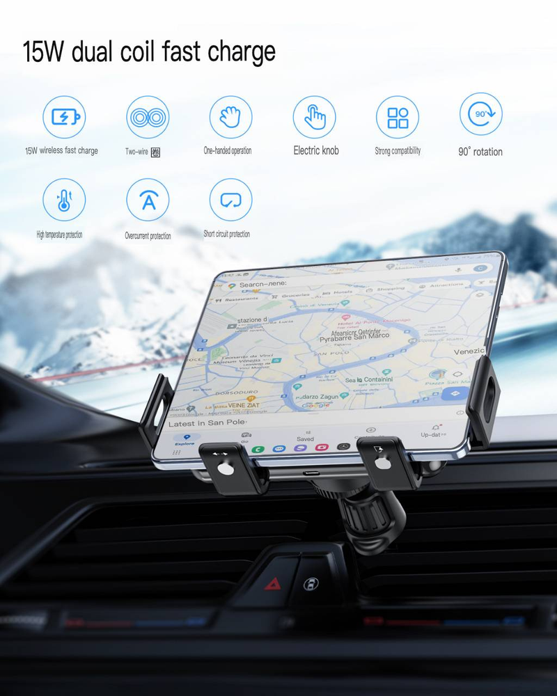 New CE certified ZfoldFlip car wireless charger suitable for Samsung folding screen mobile phone holder_voghion.com